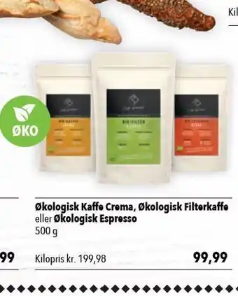Citti Øko kaffe crema, øko filterkaffe el. øko espresso tilbud