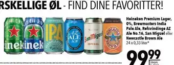Citti Heineken premium lager, 0%, brewmasters india pale ale, refsvindinge az ale no. 16, san miguel el. newcastle brown ale tilbud