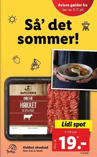 Lidl Hakket Oksekod 500g tilbud