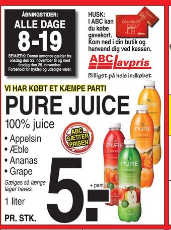 ABC Lavpris Pure juice tilbud