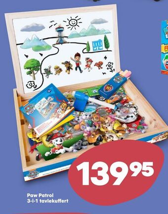 Kvickly Paw patrol 3-i-1 tavlekuffert tilbud