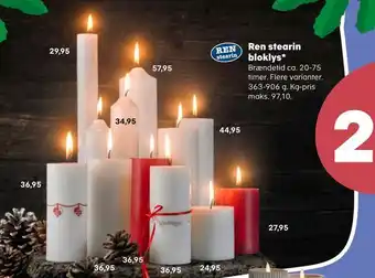 Kvickly Ren stearin bloklys tilbud