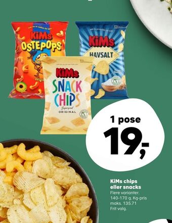 Kvickly Kims chips eller snacks tilbud