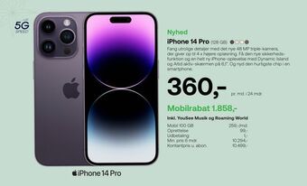 YouSee Iphone 14 pro tilbud