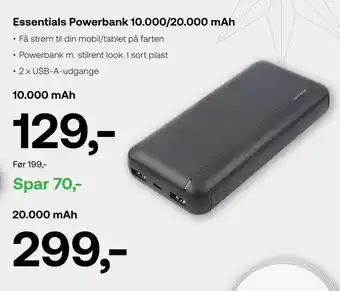 Essentials powerbank 10000/20000 mah