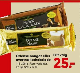 Bilka Odense nougat eller overtrækschokolade tilbud