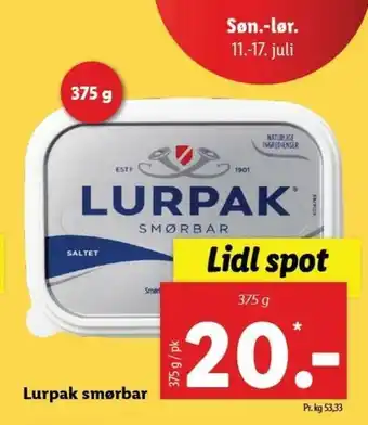 Lidl Lurpak Smørbar tilbud
