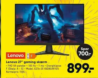 Bilka Lenovo 27" gaming skærm tilbud