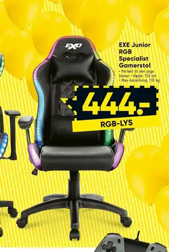 Bilka Exe junior rgb specialist gamerstol tilbud