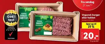 Lidl Vegansk burger eller hakket tilbud