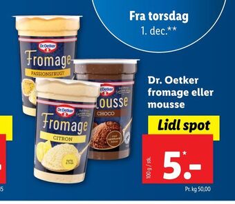 Lidl Dr. oetker fromage eller mousse tilbud