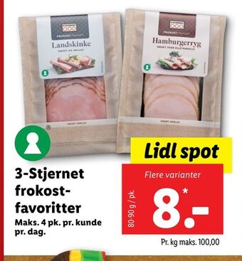Lidl 3-stjernet frokost favoritter tilbud