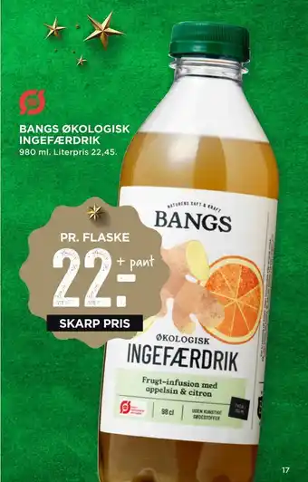 MENY Bangs økologisk ingefærdrik tilbud
