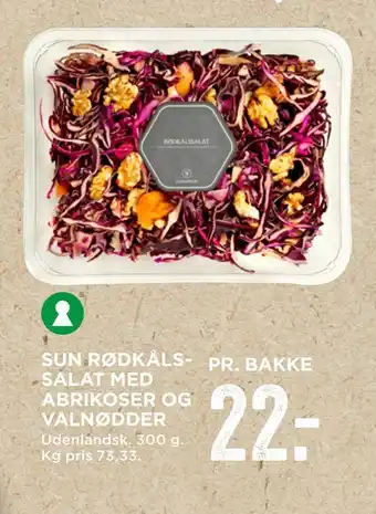 MENY Sun rødkålssalat med abrikoser og valnødder tilbud