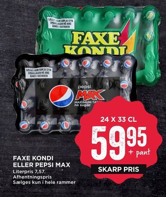MENY Faxe kondi eller pepsi max tilbud