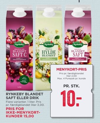 MENY Rynkeby blandet saft eller drik tilbud