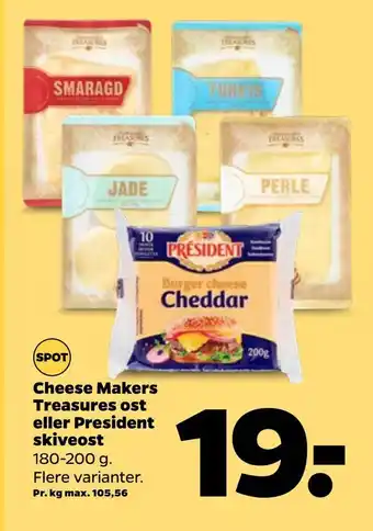 Netto Cheese makers treasures ost eller president skiveost tilbud