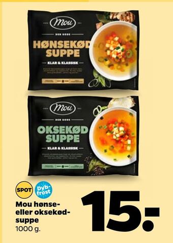 Netto Mou hønse eller oksekød suppe tilbud