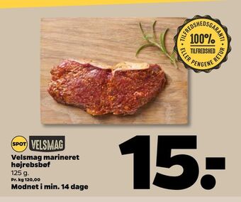 Netto Velsmag marineret højrebsbøf tilbud