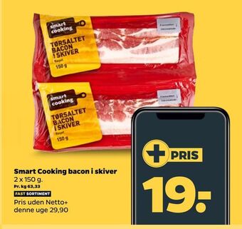 Netto Smart cooking bacon i skiver tilbud