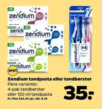 Netto Zendium tandpasta eller tandbørster tilbud