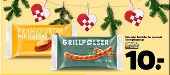 Netto Pølseriet frankfurter med ost eller grillpølser tilbud