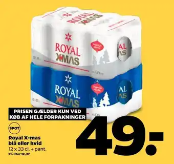 Royal x-mas blå eller hvid