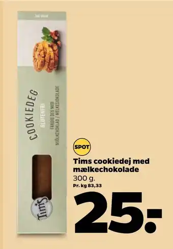 Netto Tims cookiedej med mælkechokolade tilbud
