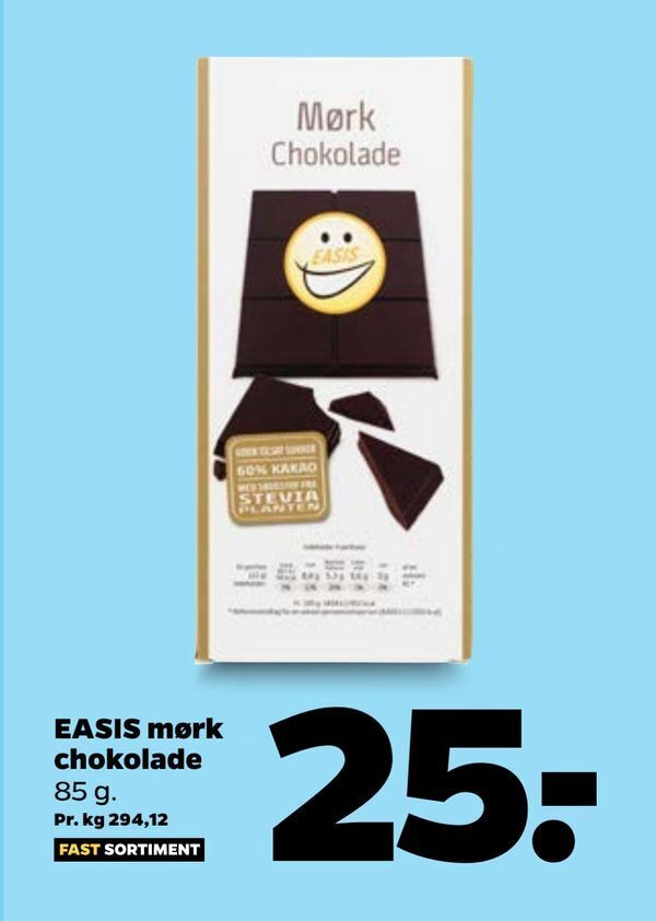 Netto Easis mørk chokolade tilbud