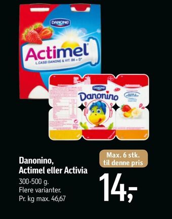 Føtex Danonino, actimel eller activia tilbud