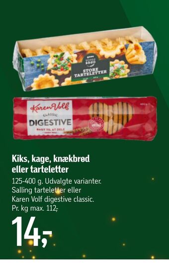 Føtex Kiks, kage, knækbrød eller tarteletter tilbud