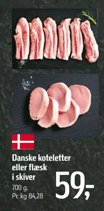 Føtex Danske koteletter eller flæsk i skiver tilbud