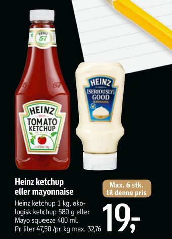Føtex Heinz ketchup eller mayonnaise tilbud