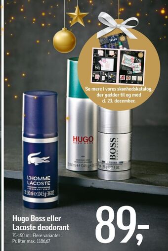 Føtex Hugo boss eller lacoste deodorant tilbud