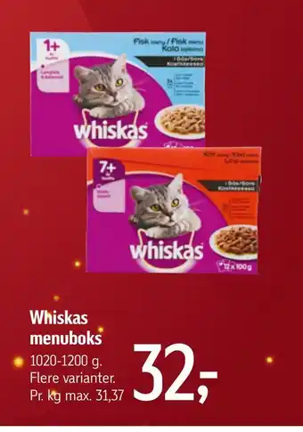 Føtex Whiskas menuboks tilbud