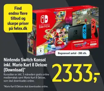Føtex Nintendo switch konsol inkl. mario kart 8 deluxe (download) tilbud