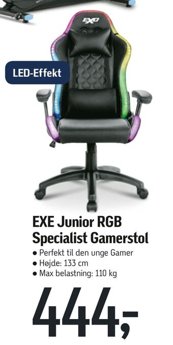 Føtex Exe junior rgb specialist gamerstol tilbud