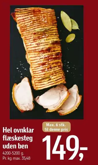 Føtex Hel ovnklar flæskesteg uden ben tilbud