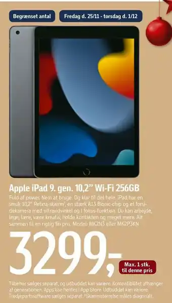 Føtex Apple ipad 9. gen. 10,2" wi-fi 256gb tilbud