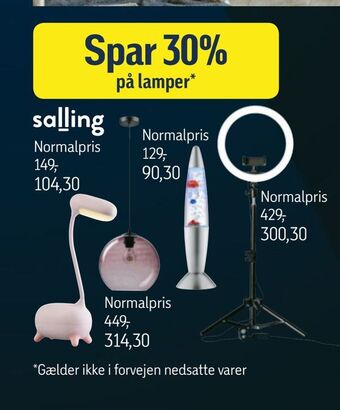Føtex Spar 30% på lamper tilbud
