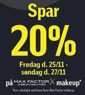 Spar 20% på max factor makeup