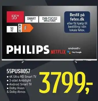 Føtex Philips 55" smart tv tilbud