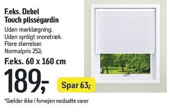 F.eks. debel touch plisségardin
