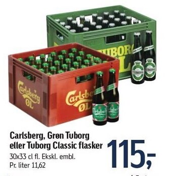 Føtex Carlsberg, grøn tuborg el. tuborg classic flasker tilbud
