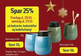 Spar 25% på badserier, bademåtter og badeforhæng