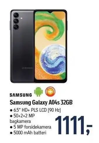 Føtex Samsung galaxy a04s 32 gb tilbud