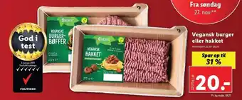 Lidl Vegansk burger el. hakket tilbud
