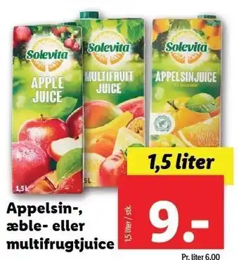 Lidl Appelsin-, æble- el. multifrugtjuice tilbud