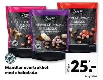 Lidl Mandler overtrukket m. chokolade tilbud