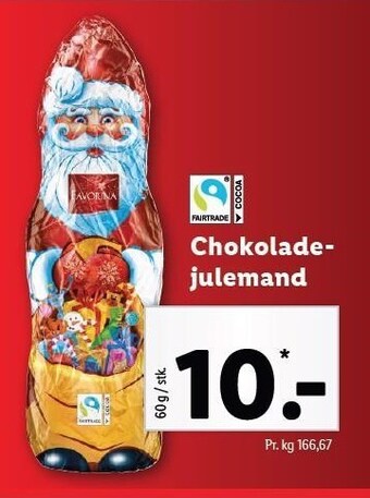 Lidl Chokolade julemand tilbud